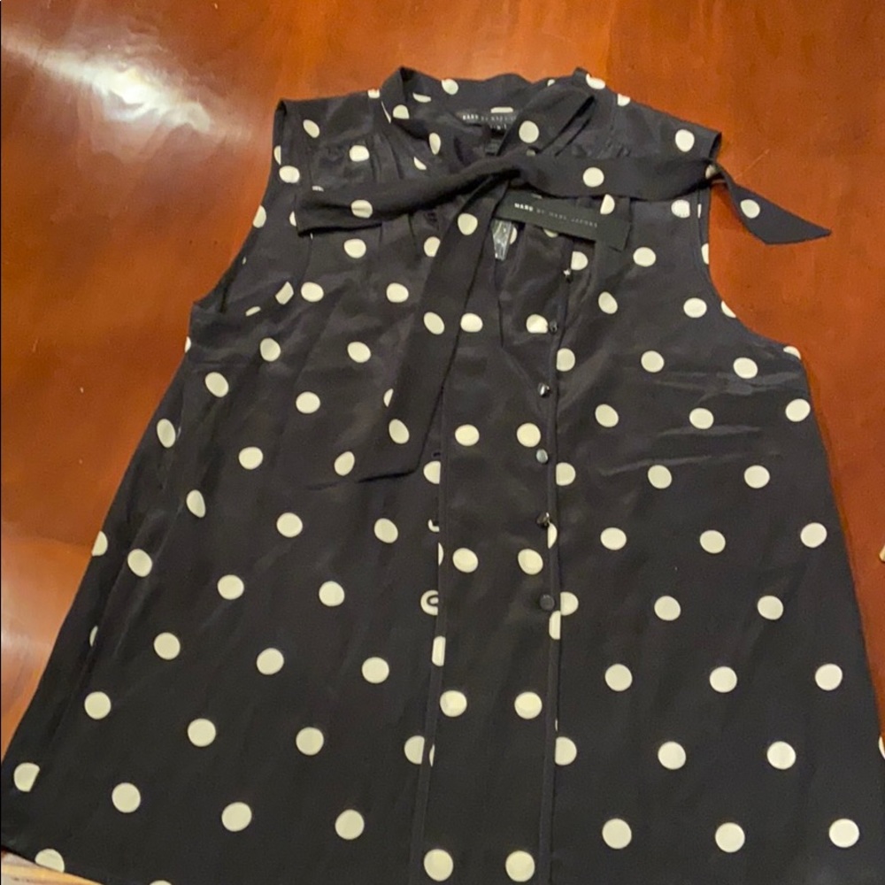 Marc jacobs silk bow tie shirt